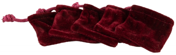 Preview: Zauberhafte Samtbeutel rot 5er Set ca. 6 x 5 cm - Weihnachtsdekoration