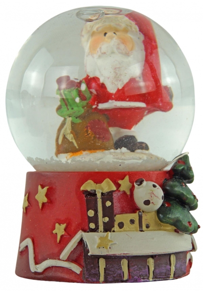 Preview: Wundervolle Schneekugeln Santa 4er Set ca. 6,5 cm - Dekoration