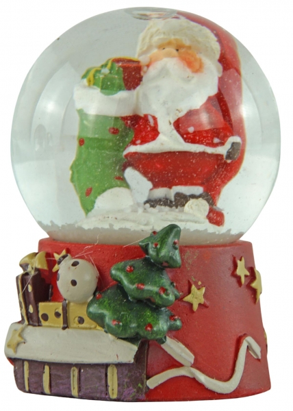Preview: Wundervolle Schneekugeln Santa 4er Set ca. 6,5 cm - Dekoration