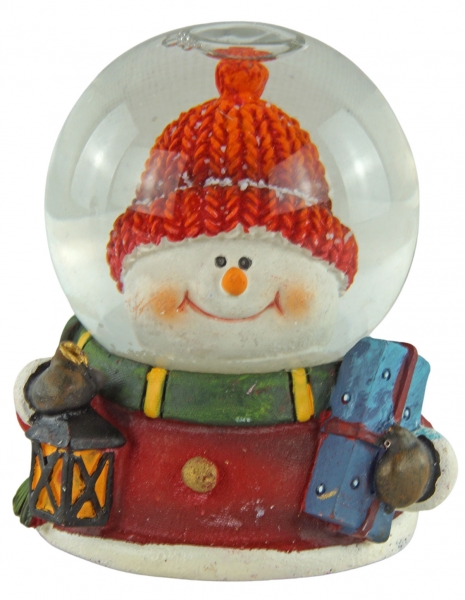 Preview: Witzige Schneekugeln Nikolaus und Schneemann 4er Set ca. 6,5 cm - Dekoration