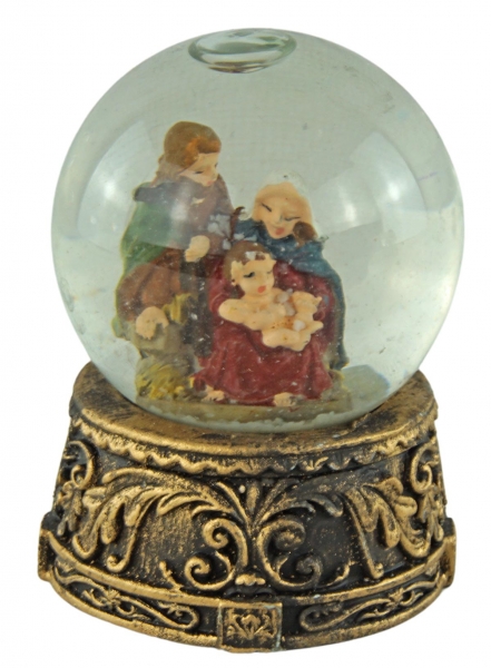 Preview: Stimmungsvolle Schneekugeln Heilige Familie klein 3er Set ca. 6 cm - Dekoration