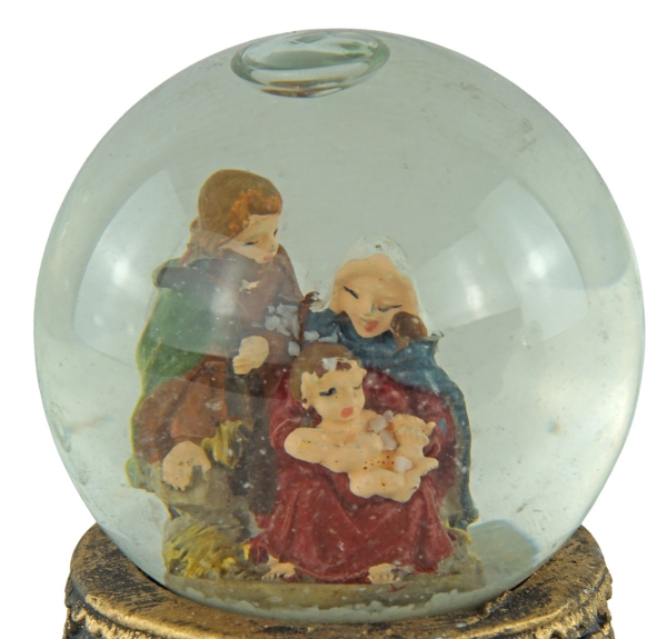 Preview: Stimmungsvolle Schneekugeln Heilige Familie klein 3er Set ca. 6 cm - Dekoration