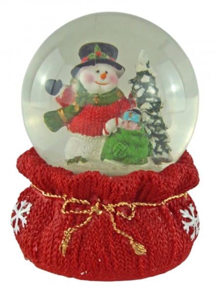 Bezaubernde Schneekugel mit Spieluhr Schneemann ca. 14,5 cm - Dekoration