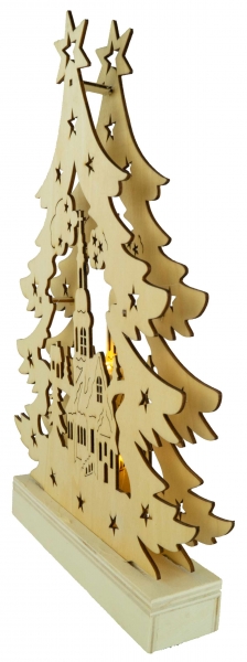 Preview: Beleuchteter Schwibbogen Weihnachtsbaum ca. 33 x 23 x 4 cm - Weihnachtsdekoration