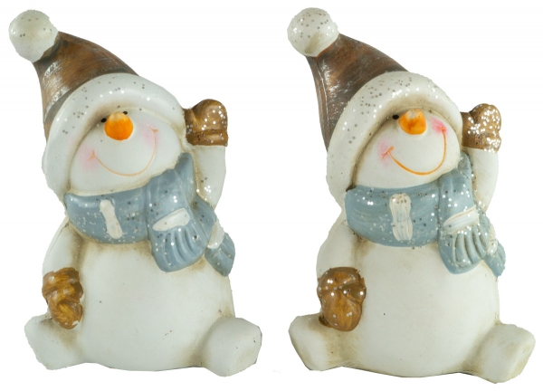 Bezaubernde Schneemänner 2er Set ca. 14 cm - Weihnachtsdekoration