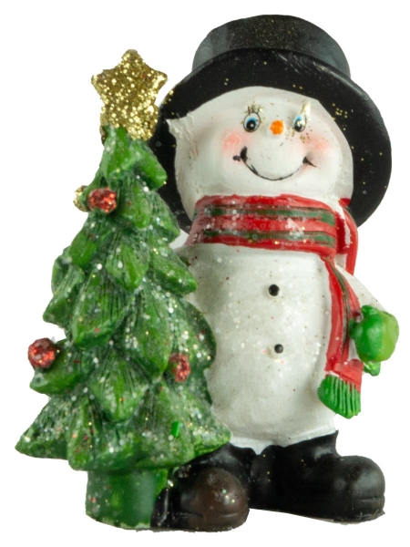 Preview: Bezaubernde Schneemänner 4er Set ca. 7,5 cm - Weihnachtsdekoration