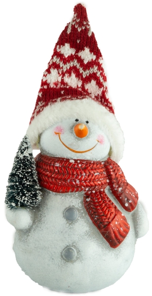 Preview: Bezaubernde Schneemänner mit Tannenbaum 2er Set ca. 14 cm - Weihnachtsdekoration