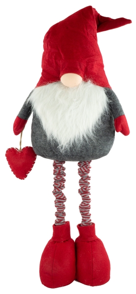 Winterlicher Wichtel mit Teleskopbeinen ca. 80 - 120 cm - Weihnachtsdekoration