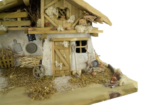 Preview: Wunderschöne Weihnachtskrippe Olbernhau inkl. 11-tlg. Figurensatz K 604, Maße Krippe: ca. 60m x 30 x 30 cm