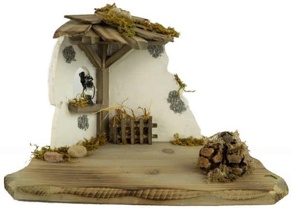 Preview: Kleine Weihnachtskrippe Raitenberg inkl. heiliger Familie 72740, Maße: ca. 28 x 20 x 22 cm