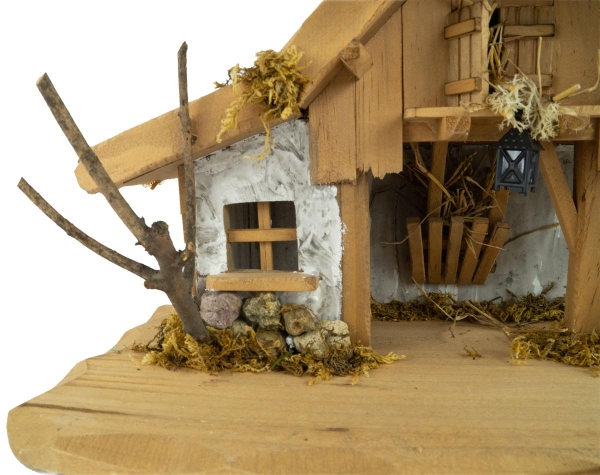 Preview: Bezaubernde Weihnachtskrippe Schwaig inkl. 10-tlg. Figurensatz K 132, Maße: ca. 36 x 18 x 24 cm