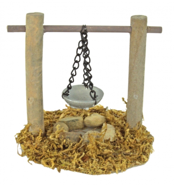 Einfache Feuerstelle - Krippenzubehör, ca. 8 cm