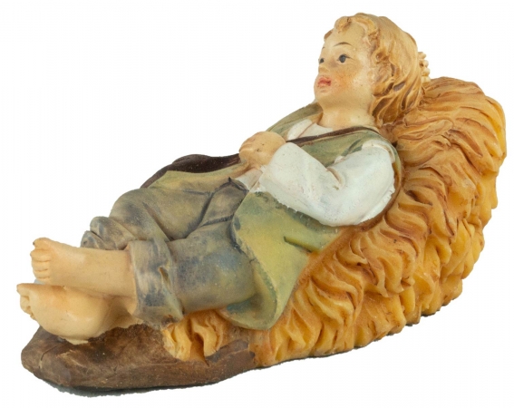 Handbemalte Krippenfigur Junge liegend, ca. 6 cm, K 182-38