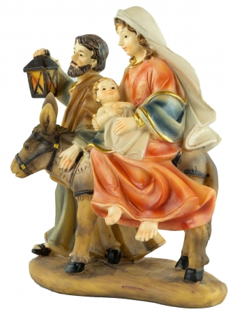 Krippenfigur Heilige Familie auf der Flucht, ca. 13 cm, K 084-14