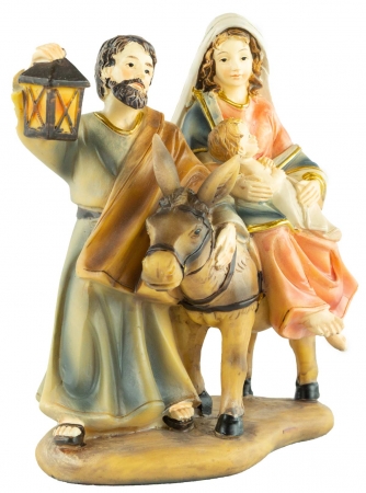 Krippenfigur Heilige Familie auf der Flucht, ca. 13 cm, K 084-14
