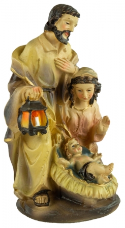 Krippenfigurenblock Heilige Familie klein, ca. 14 cm, K 030G-14