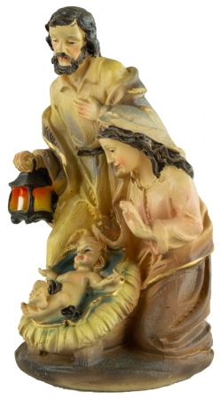 Krippenfigurenblock Heilige Familie klein, ca. 14 cm, K 030G-14