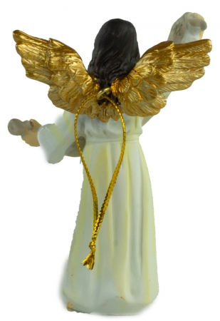 Handbemalte Krippenfigur Glorienengel mit Gloria Tuch, ca. 9,5 cm, K 176-9