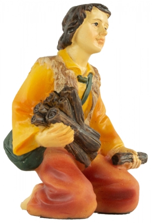 Handbemalte Krippenfigur Holzsammler, ca. 7 cm, K 001-27