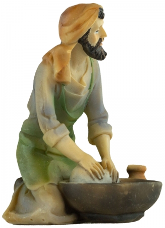 Handbemalte Krippenfigur Bäcker, ca. 8 cm, K 912-11
