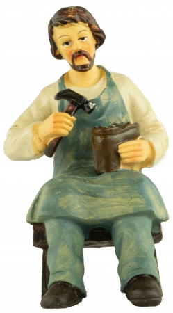 Handbemalte Krippenfigur Schuster, ca. 8 cm, K 945-11