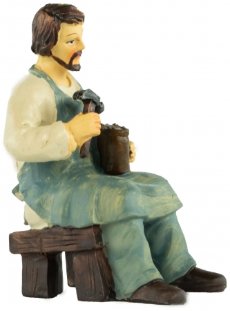 Handbemalte Krippenfigur Schuster, ca. 8 cm, K 945-11