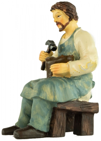 Handbemalte Krippenfigur Schuster, ca. 8 cm, K 945-11