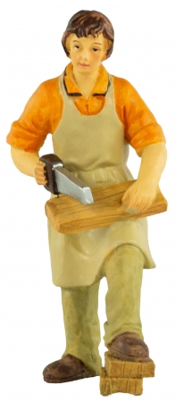 Handbemalte Krippenfigur Zimmermann, ca. 10 cm, K 946-11