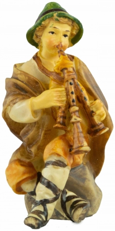 Handbemalte Krippenfigur Dudelsackspieler, ca. 8 cm, K 001-11