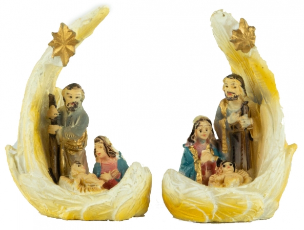 Krippenfiguren Heilige Familie im Flügel klein, 2er Set, ca. 4,5 cm, K 064-5