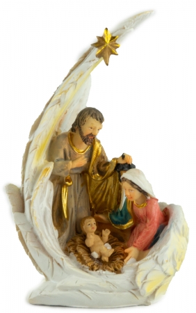 Krippenfiguren Heilige Familie im Flügel groß, 2er Set, ca. 12,5 cm, K 064-13