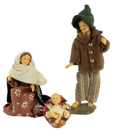 Alpländische Ankleidefiguren Heilige Familie 3-tlg., ca. 13 cm, K 108-01