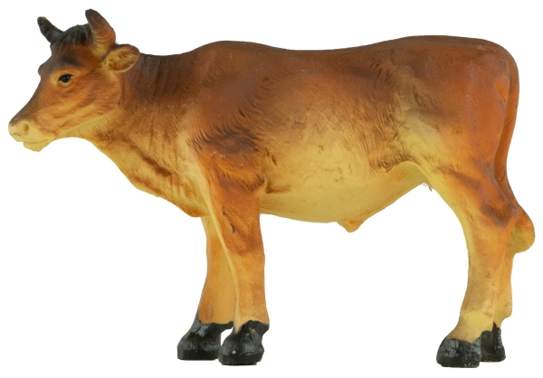 Handbemalte Krippenfigur Ochse stehend, ca. 6 cm, T 093-1
