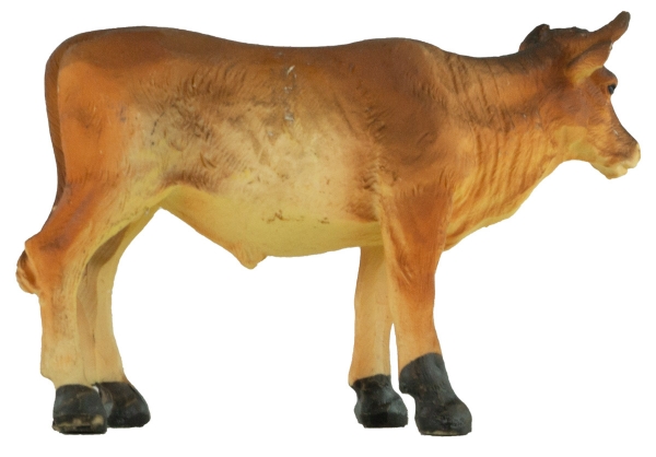 Handbemalte Krippenfigur Ochse stehend, ca. 6 cm, T 093-1