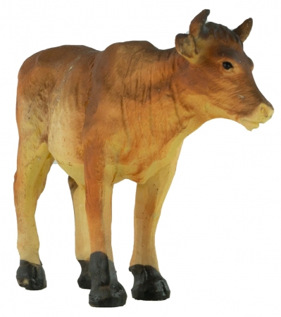 Handbemalte Krippenfigur Ochse stehend, ca. 6 cm, T 093-1