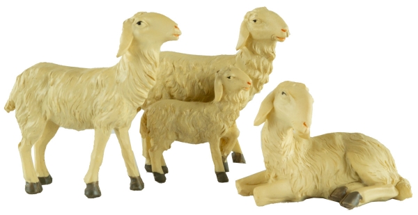 Handbemalte Krippenfiguren Schafherde 7-tlg., ca. 8,5 cm, T 089-15