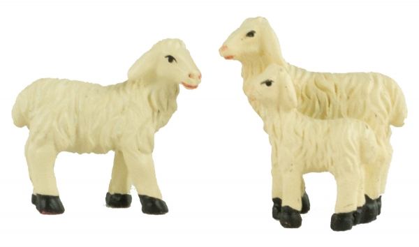 Handbemalte Krippenfiguren Schafherde 7-tlg., ca. 2,5 cm, T 089-7