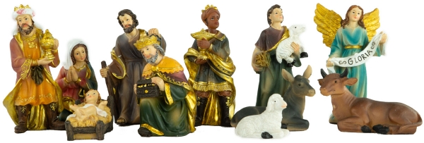 Wunderschöne Krippenfiguren 11-tlg., ca. 10 cm, K 604
