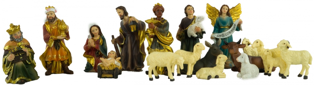 Wunderschöne Krippenfiguren 17-tlg., ca. 10 cm, K 604-S