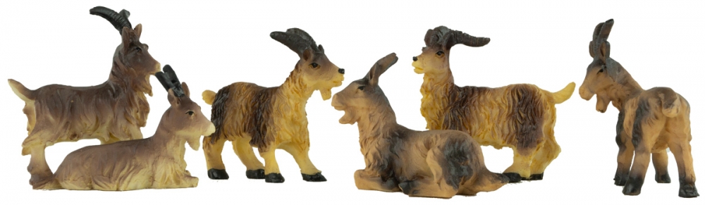 Handbemalte Krippenfiguren Ziegenherde 6-tlg., ca. 5 cm, ETA 2-1
