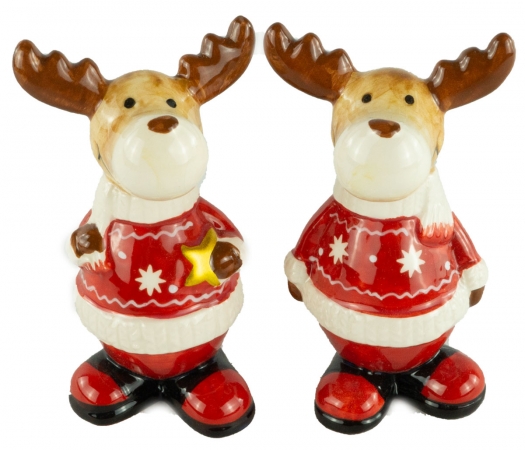 Bezaubernde Elche 2er Set mittel ca. 12 cm - Weihnachtsdekoration