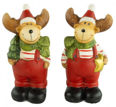 Bezaubernde Elche 2er Set ca. 11 cm - Weihnachtsdekoration