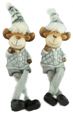 Liebliche Kantenhocker Elche 2er Set ca. 10 cm - Weihnachtsdekoration
