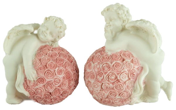 Lieblicher Engel Rosenkugel 2er Set ca. 10 cm - Dekoration