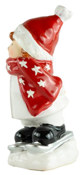 Niedliche Winterkinder auf Ski 2er Set ca. 18 cm - Weihnachtsdekoration