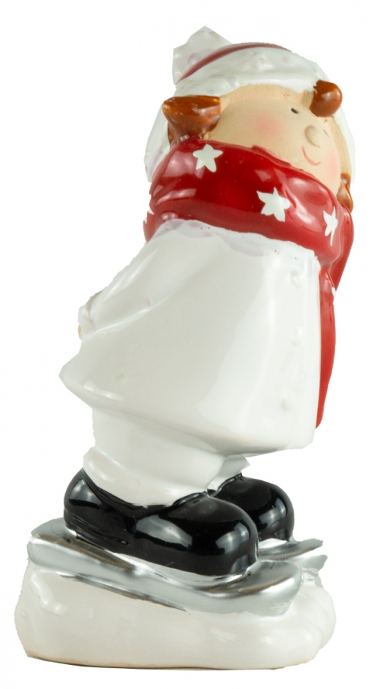 Niedliche Winterkinder auf Ski 2er Set ca. 18 cm - Weihnachtsdekoration