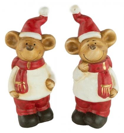 Bezaubernde Mäuse 2er Set ca. 13 cm - Weihnachtsdekoration