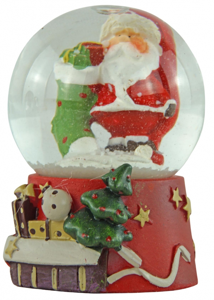 Wundervolle Schneekugeln Santa 4er Set ca. 6,5 cm - Dekoration