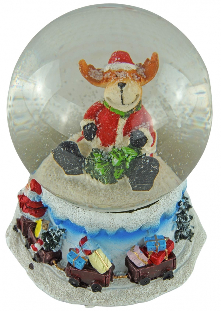 Hübsche Schneekugeln Nikolaus und Elch 2er Set ca. 11 cm - Dekoration