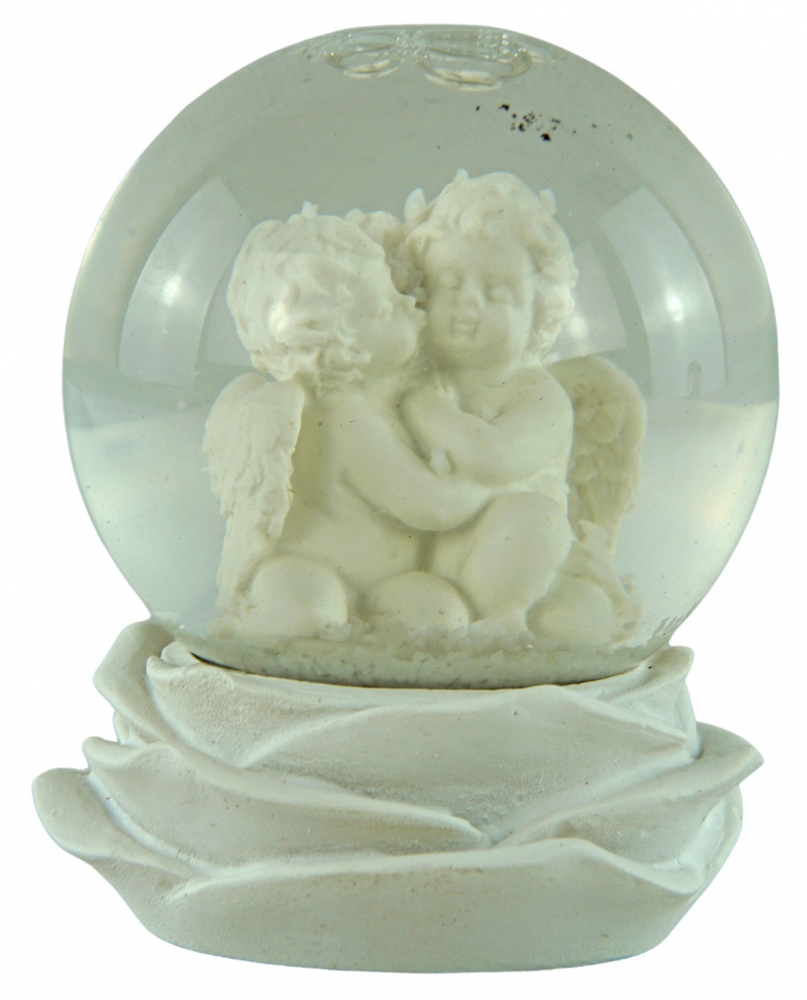 Goldige Schneekugeln Engel 2er Set ca. 6 cm - Dekoration